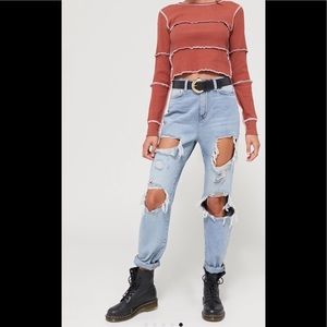 UO BDG Distressed Mom Jeans